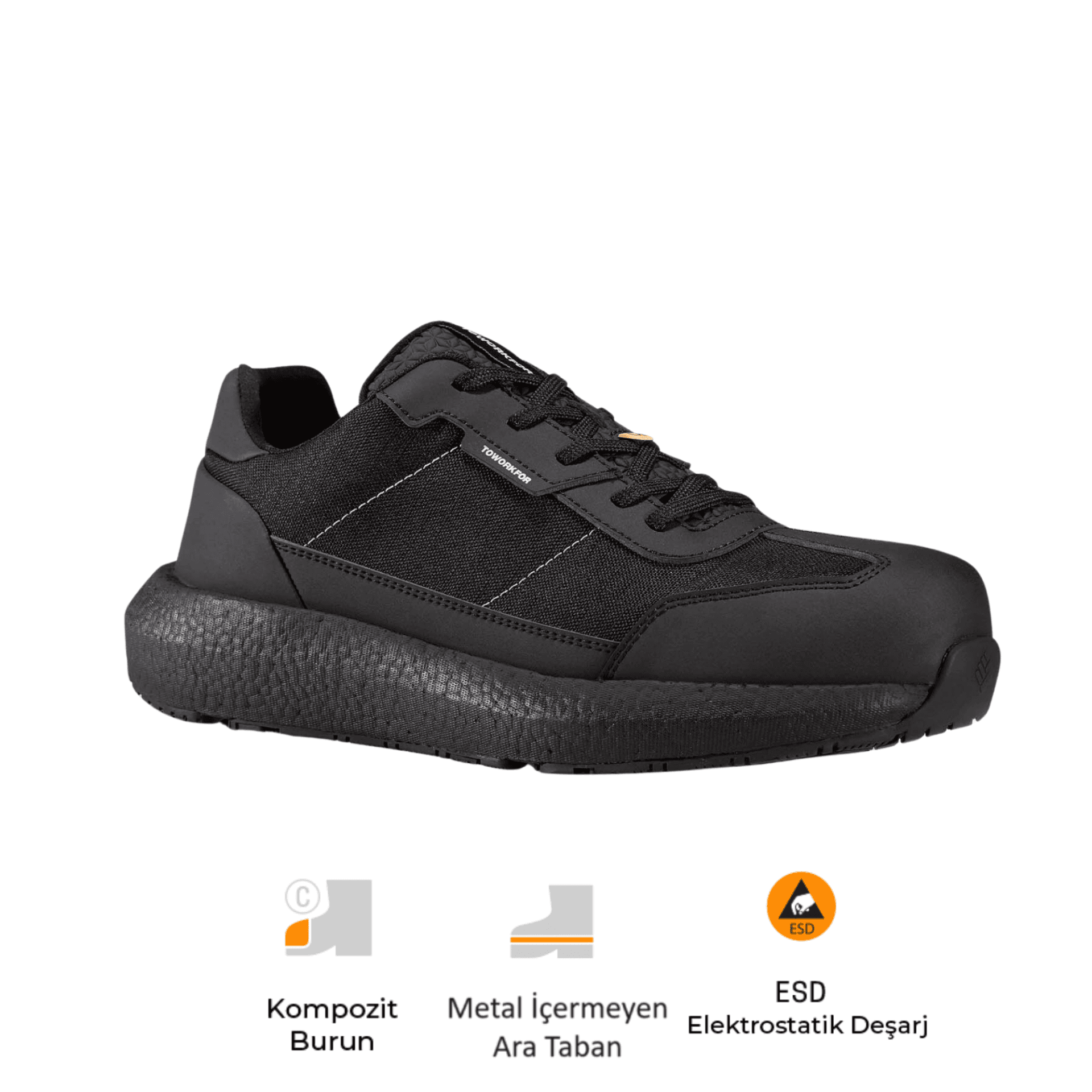 Toworkfor Zero Gravity Collection Zero All Back S3 SRC ESD Kompoizt Burun İş Güvenlik Ayakkabısı