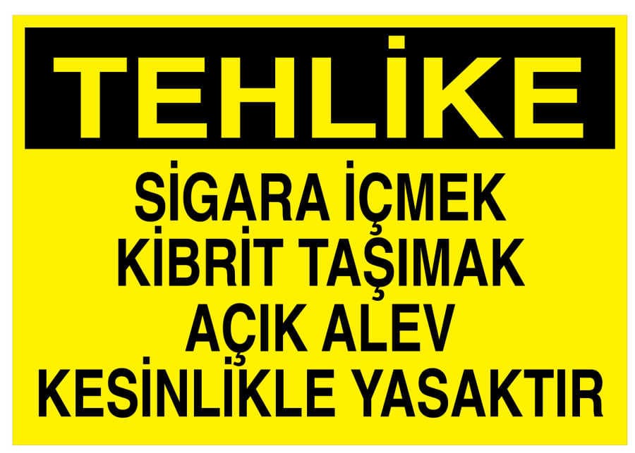 Tehlike Sigara İçmek Kibrit Taşımak Levhası